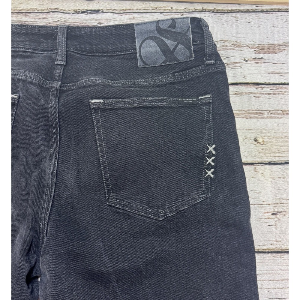 Scotch & Soda Sz 32x32 Straight Leg Zip Fly Neans Mens Pants Black - Picture 8 of 8